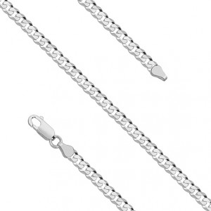 Bratara barbati argint rodiat model cubanez plat 4 mm x 21 cm DiAmanti PancerkaP100-21cm-SL (Argint 925‰ 4,3 g.)